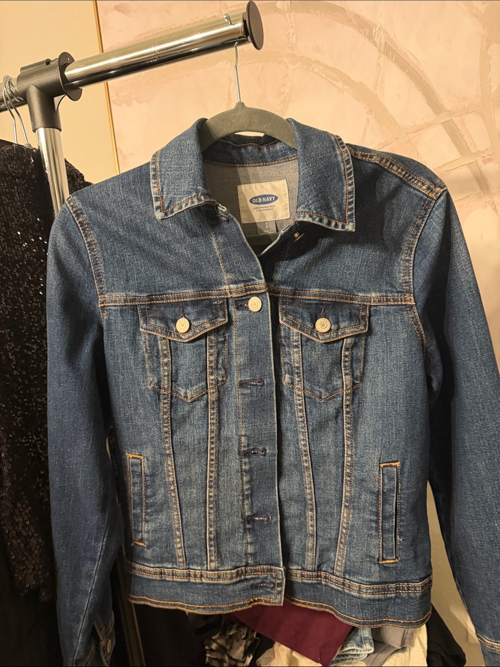 Old Navy Medium Blue Denim Trucker Jacket